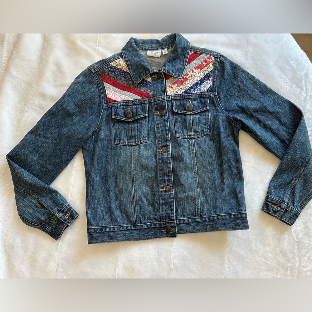 Denim Jacket Upcycled Size Small - Picture 13 of 16